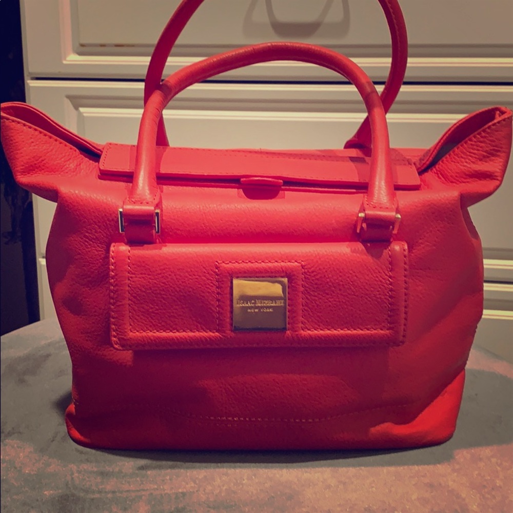 Pink leather Isaac Mizrahi bag